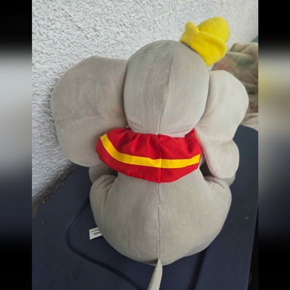 Disney Gray Elephant Plush with Pink Ears and Yellow Hat - Picture 2 of 3